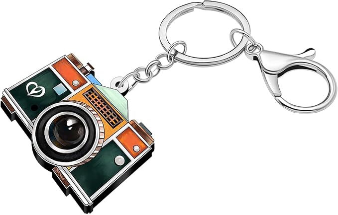 Acrylic Camera Keychain 70s 80s Accessories Nostalgia Photography Gifts for Photographer Women Girls Kids Purse Charms