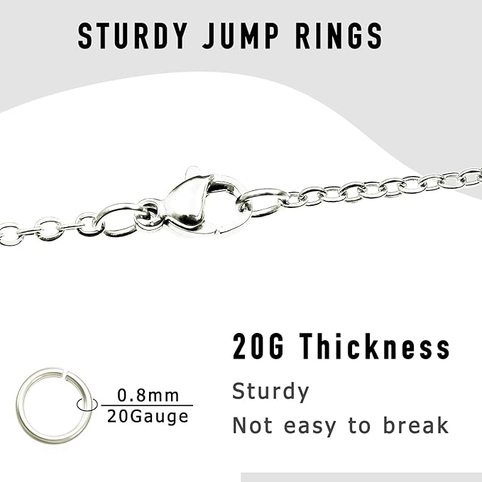 90PCs Fadeless Lobster Claw Clasps (10mm) & Jump Rings for Jewelry Making, Necklace Bracelet Findings & Supplies (Silver Plated)