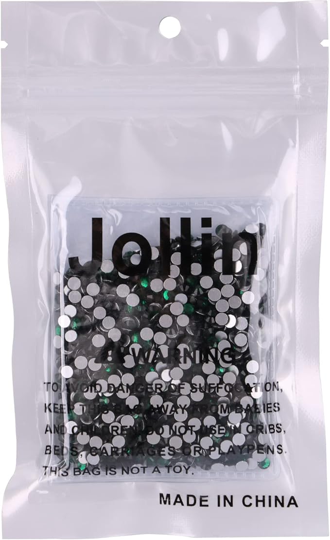 Glue Fix Crystal Flatback Rhinestones Glass Diamantes Gems for Crafting Nail Art Crafts Decorations Clothes Shoes 4.0mm (ss16 1440pcs, Dark Green)