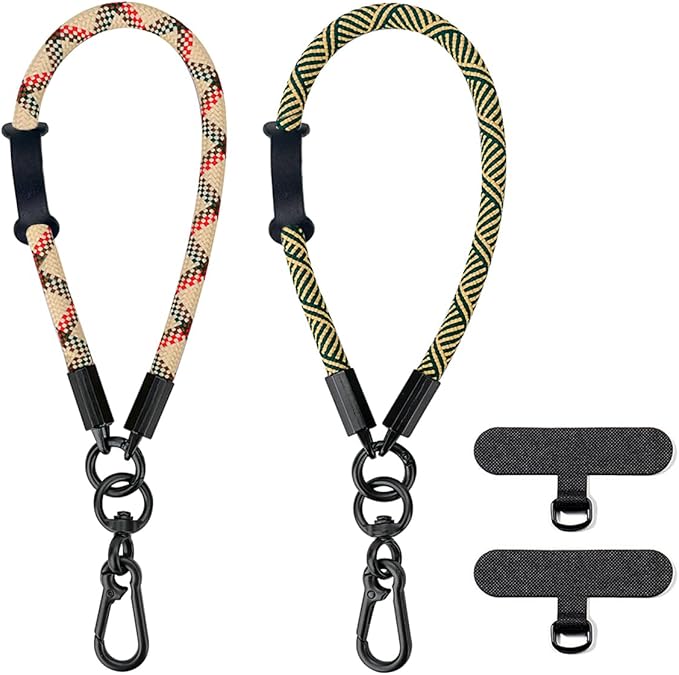Boho Macrame Phone Wrist Strap, Cell Phone Lanyard with Tether Tab, Keychain Wristlet Charm, Anti-Loss Phone Chain