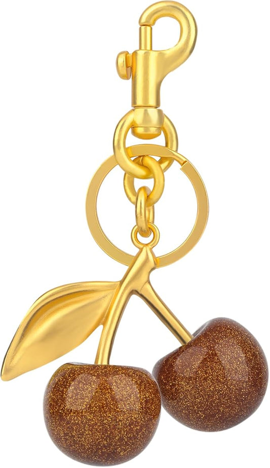 cherry bag charm, cute keychain cherry purse charms for handbags, bag accessories, gifts for women.