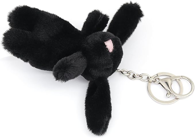 Cute Bunny Plush Keychain for Backpack, 3.5" Inch Mini Rabbit Keychain Purse Charm Pendant Gift for Women