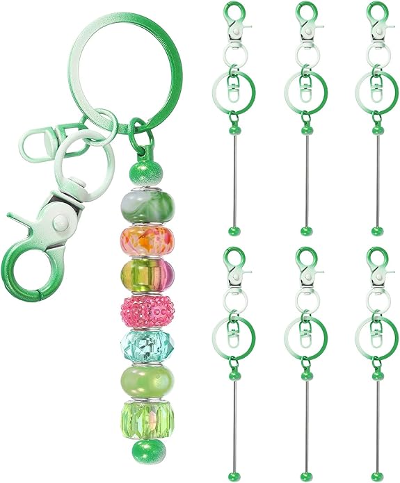 uxcell Beadable Keychain, Keychain Making Supplies, Blank Bead Metal Chain Bars for DIY Crafts Jewelry Making Gift