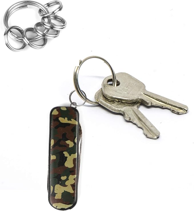 200 Pieces Stainless Steel Split Ring Small Key Chain Ring for Home Car Keys Organization and Ornament Crafts, 2 Sizes(8mm and 10mm Diameter)