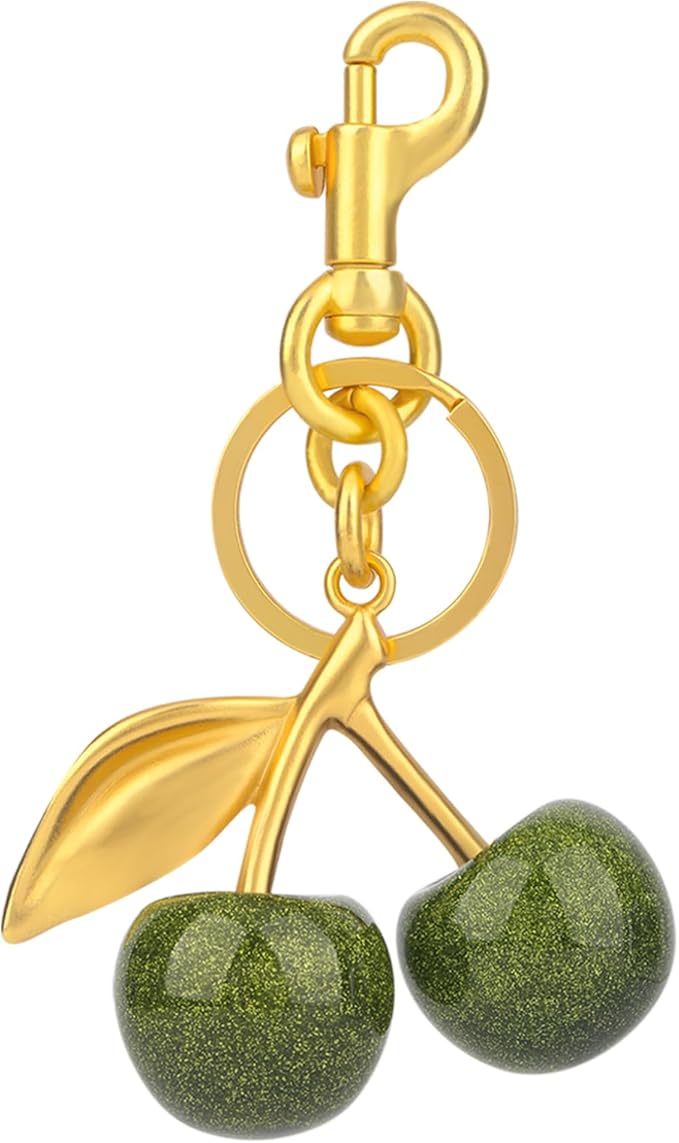 cherry bag charm, cute keychain cherry purse charms for handbags, bag accessories, gifts for women.