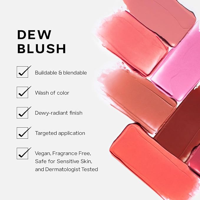 Saie Mini Dew Blush Trio Gift Set with Baby Pink, Neutral Pink & Warm Terracotta Shades, Hydrating Cream Blush Minis