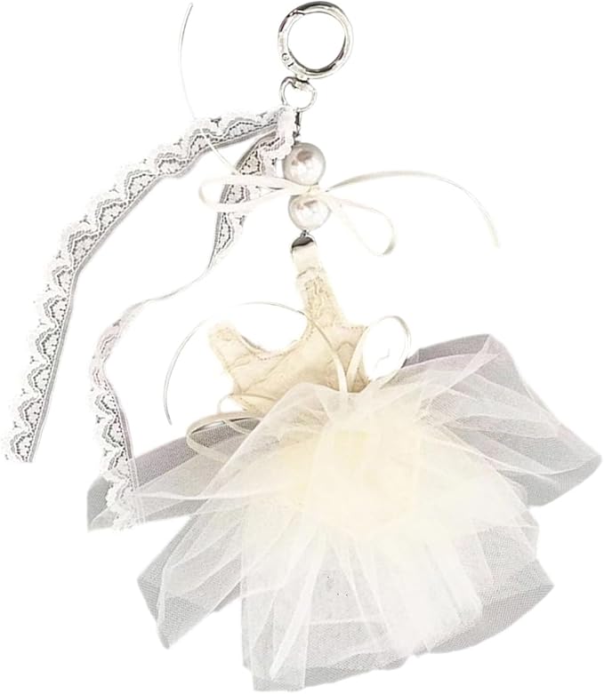 Stylish Tulle Ballet Slipper Keychain Featuring Lace Ribbon And Sparkling Pearls Accessories Bag Purse Decoration Unique Ballet Women