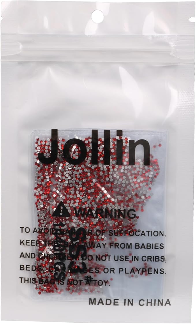Jollin Glue Fix Crystal Flatback Rhinestones Glass Diamantes Gems for Nail Art Crafts Decorations Clothes Shoes(ss3 2880pcs, Siam)