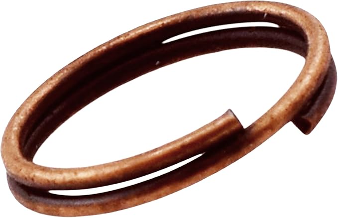 Mandala Crafts 8mm Antique Copper Colored Double Jump Rings for Jewelry Making - 670 Pcs Small Split Key Rings Set for Crafts, DIY Keychains, and Accessories