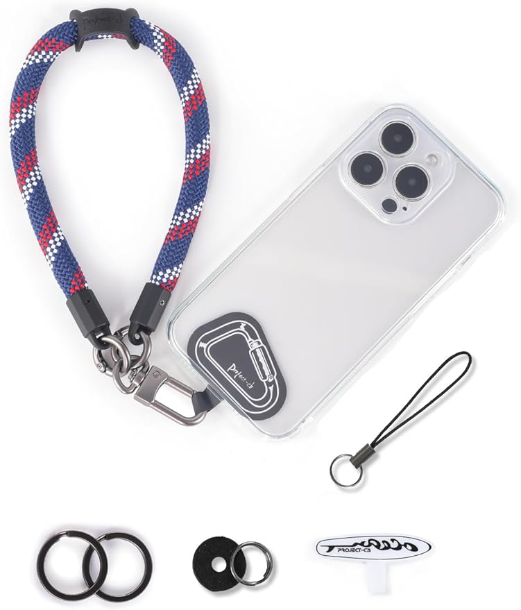 project-cb Hand Wrist Phone Strap,Phone Lanyard Patch ×2,Cell Phone Case Holder,Wristlet Strap for Key,AirPods,Camera (Liberty Line, 12inch)