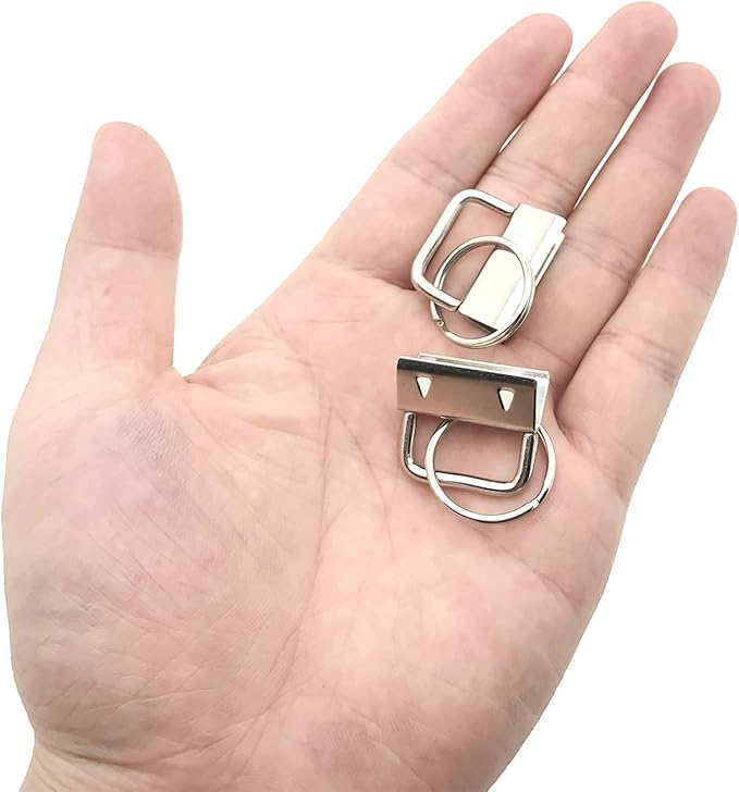 51 Sets Key Fob Hardware Kit with 1pcs Pliers, Glass Running Pliers Tools, Silver