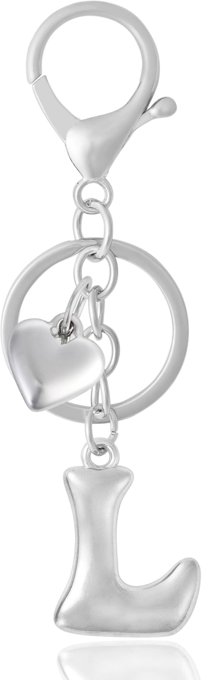 Heart Bubble Letter Keychain for Women, Girls - Cute Keychain with Initial - Alphabet Keychain for Bag Charm, Handbag