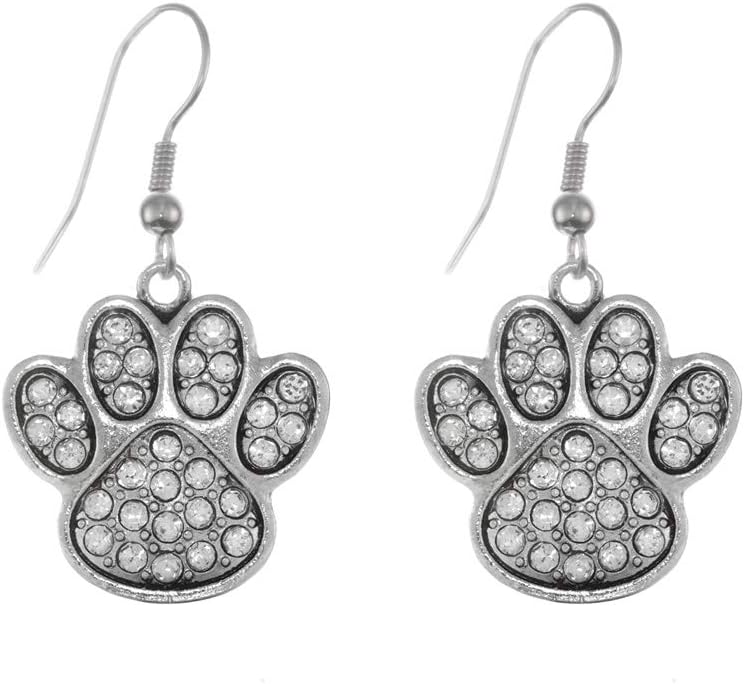 Inspired Silver - Silver Customized Charm French Hook Drop Earrings with Cubic Zirconia Jewelry