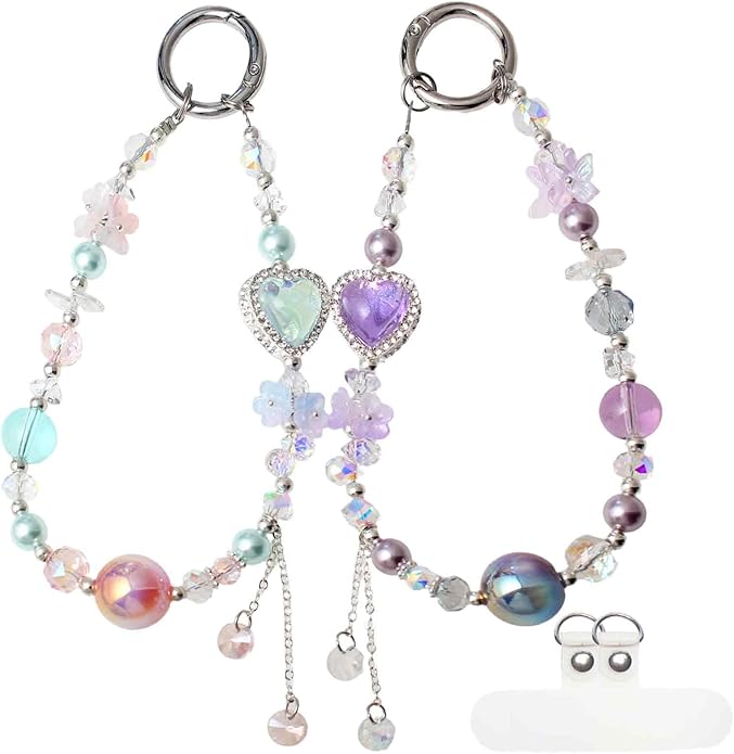 Beaded Phone Wrist Strap,Crystal Keychain Wristlet,Camera Strap Wrist,Cute Phone Chain Wristlet Purse Bag Charms