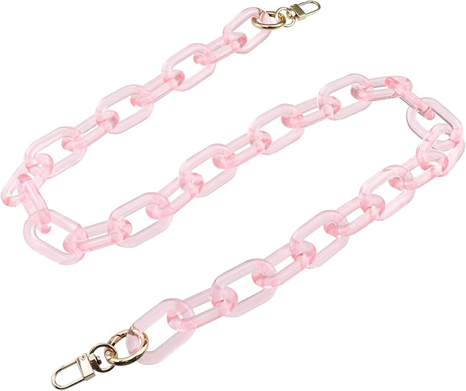 Purse Strap Bag Chain 34 Inch Resin Shoulder Strap Handbag Decoration Chain Bag Charms Accessories, Clear Pink