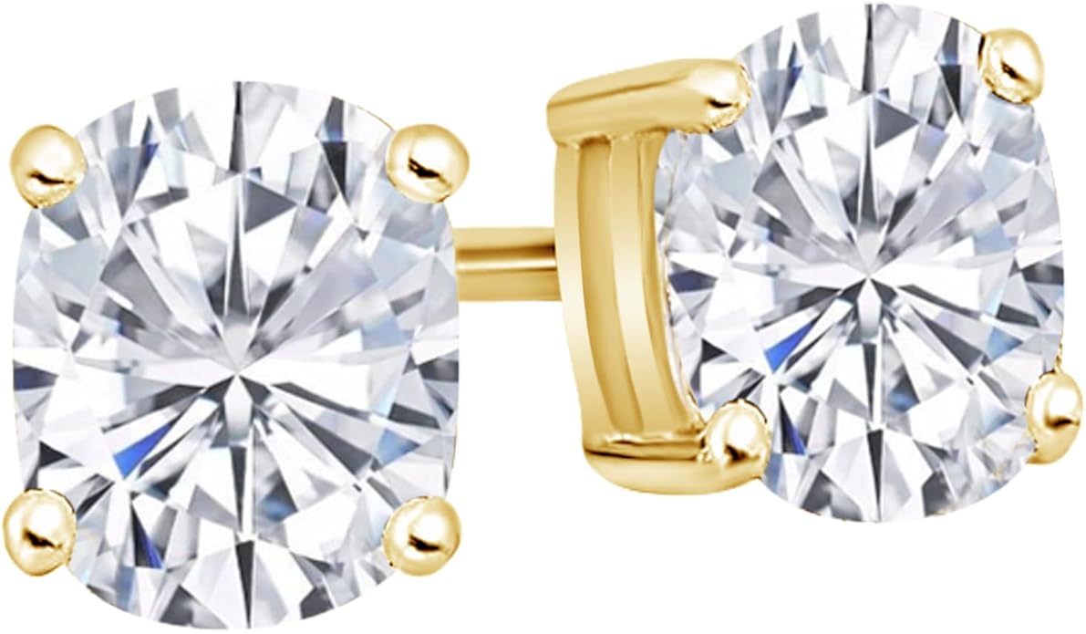 Houston Diamond District 1 to 10 Carat IGI Certified LAB GROWN Diamond Stud Earrings for women 4 Prong Push Back (E/F Color VS2/SI1 CLARITY)