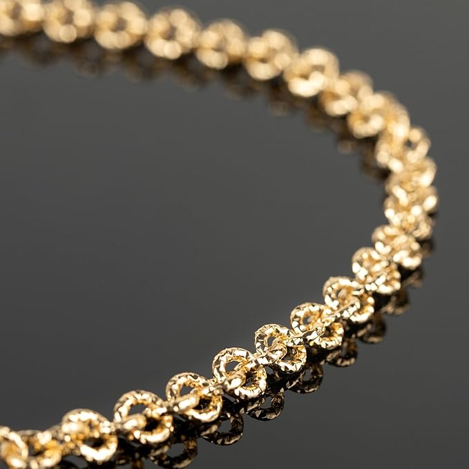 16.4 Feet Lightweight Gold Plated Chain Roll Delicate Embossed Rolo Chain Necklace DIY Jewelry Chains Bulk with Jump Rings and Lobster Clasps