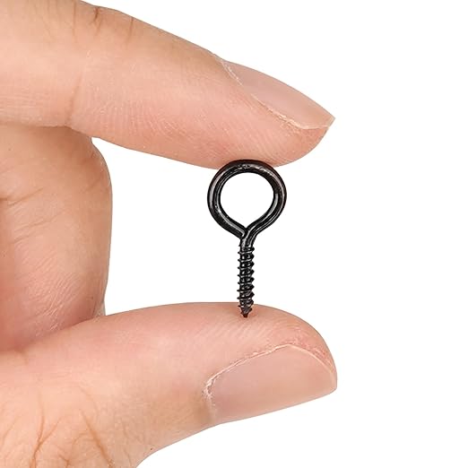 Aovchei Eye Screws, 300PCS 0.67 Inches Heavy Duty Metal Screw Hooks, Self Tapping Eye Bolts, Indoor & Outdoor for Hanging Artwork, Black