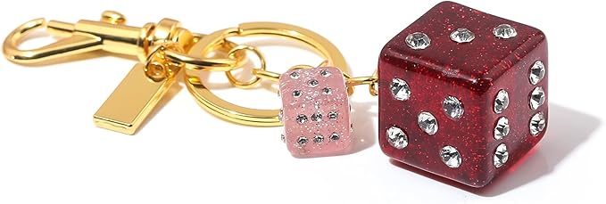 Lucky Dice Cherry Magic 8 Ball Keychain Billiard Ball Star Cherry Bags Charms Cute Y2k Keychain for Women Men