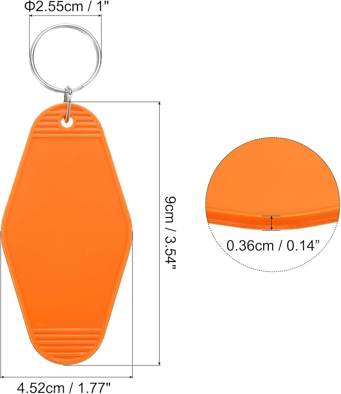 uxcell 40pcs Hotel Keychains Blank Vintage Plastic Rhombus Motel Keychains Hotel Key Tags Rings for DIY Luggage Labels