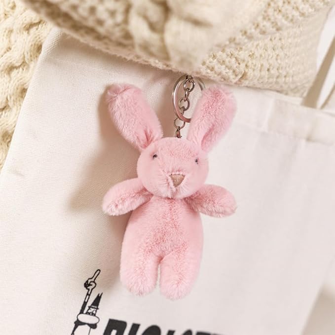 Cute Bunny Plush Keychain, 3.5" Inch Bag Charms for Handbags Backpack Purse Pendant Gift for Women