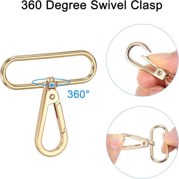 uxcell 12 Pcs Swivel Clasp Hook, 1.97" Purse Snap Clasps Detachable for Bag, Dark Gold
