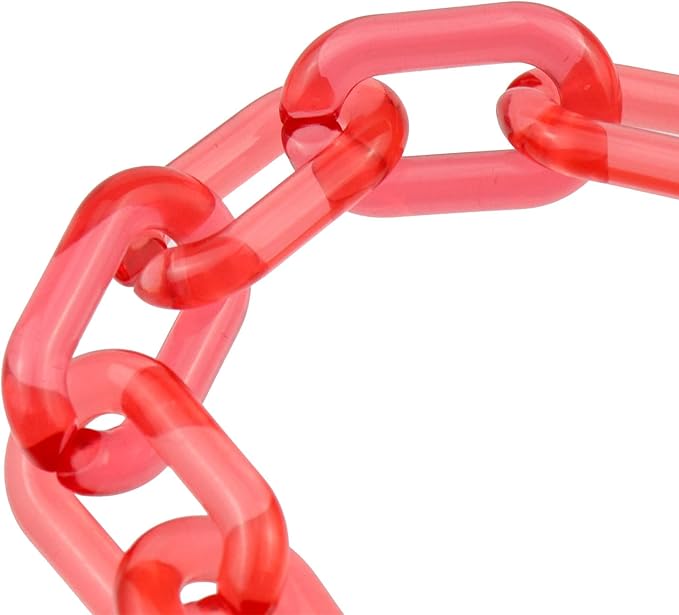 Purse Strap Bag Chain 17 Inch Resin Shoulder Strap Handbag Decoration Chain Bag Charms Accessories, Clear Red