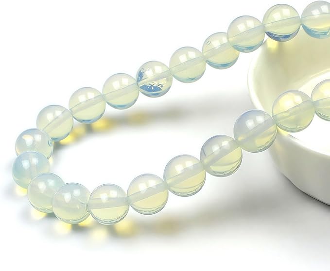 MJDCB Synthetic Opal Round Crystal Energy Stone Beads Healing Power for Jewelry Making (6mm)