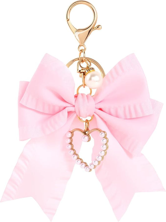 Joez Wonderful Bow Keychains, Coquette Pearl Bookbag Charms, Cute Bow Accessories for Wistlet, Purse, Car Keys