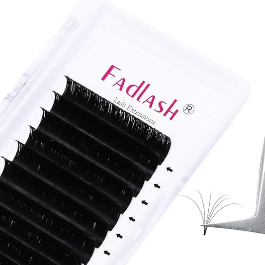 Self Fanning Eyelash Extensions 0.05 0.07mm Easy Fan Lashes C/D/DD Curl Rapid Blooming Lashes 3D-10D Volume Lash Extension Supplies (0.05-D, 18mm）