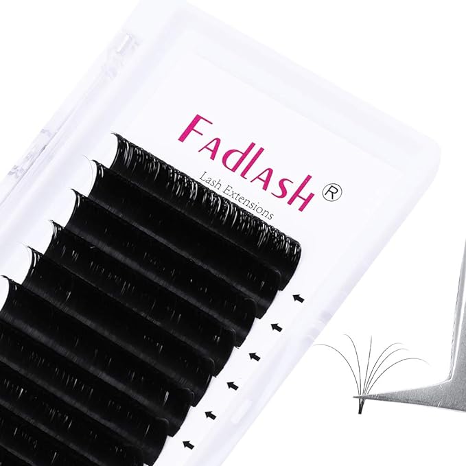 Volume Lash Extensions FADLASH Easy Fan Volume Lashes 0.05 0.07mm Self Fanning Eyelash Extensions C/D/DD Curl Easy Fan Lashes 8-20mm (0.05-C, 15mm)