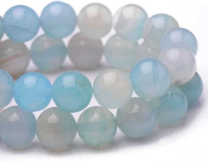 8mm Natural Stone Beads for Jewelry Making,Sardonyx Polished Smooth Round Gemstone Beads for Bracelet Necklace 15 Inch