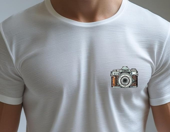3.5" Embroidered Vintage Retro Camera Iron On Patch | Decorative Vintage Retro Camera Applique Iron On/Sew On Patches for Clothing, Hats, Backpacks, Clothes, Jackets