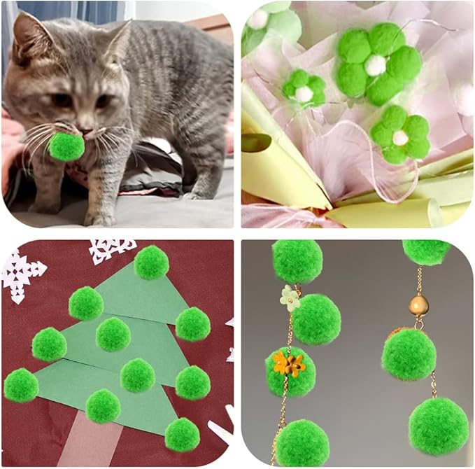 150 Pieces Pom Poms, 1 Inch Green Craft Pom Poms, Easter Decorations Fuzzy Pompom Puff Balls, Small Pom Pom Balls for DIY Arts Crafts Projects, Home Decorations