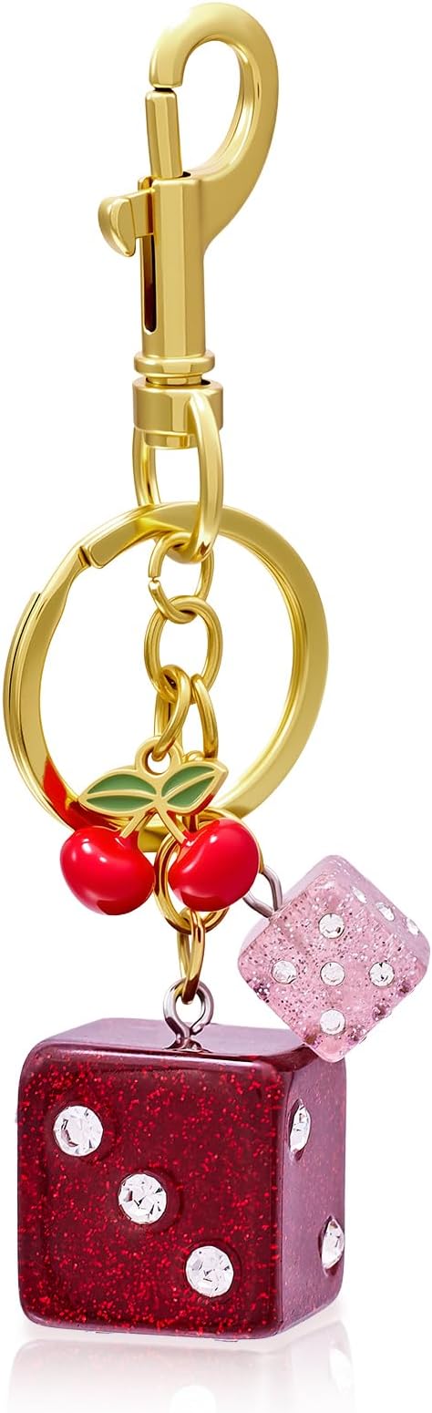 Bag Charms for Handbags-8 Ball Dice Keychain Backpack Charm Purse Dice & Star Charms Women Girl