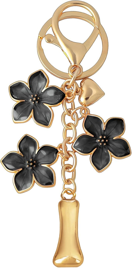 Snycler Bubble Initial Keychain Graceful Flower for bags car remote–A-Z Letter Charms for Women