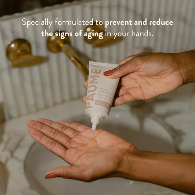 PAUME Renewing Hand Serum for Dry, Aging Skin With Hyaluronic Acid, Niacinamide and Vitamin C, Improve Skin Elasticity, Youthful-looking Hands, 2 oz