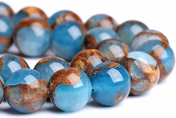 75PCS 10MM Lake Blue Cloisonne Craft Spacer Loose Beads for Jewelry Making DIY Bracelet