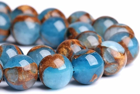 75PCS 10MM Lake Blue Cloisonne Craft Spacer Loose Beads for Jewelry Making DIY Bracelet