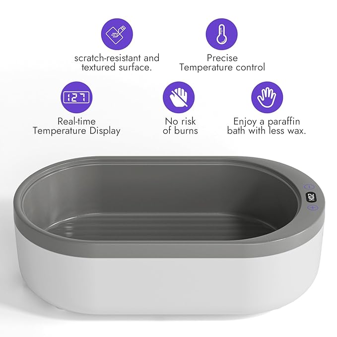 Small Paraffin Wax Machine for Hands - Paraffin Hand Wax Machine 2000ml Small Size With 4 packs of Paraffin Wax Digital Display Screen for Paraffin Baths