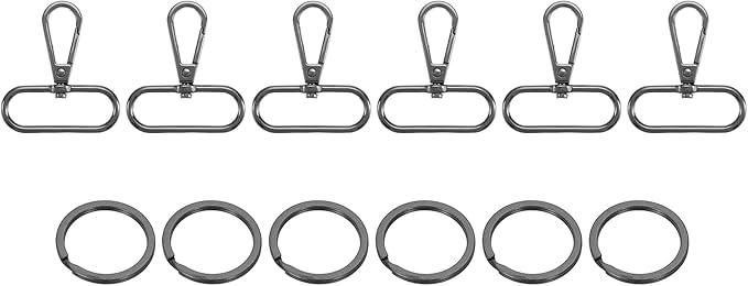 uxcell 12 Pcs Swivel Clasp Hook, 1.5" Purse Snap Clasps Detachable for Bag, Grey