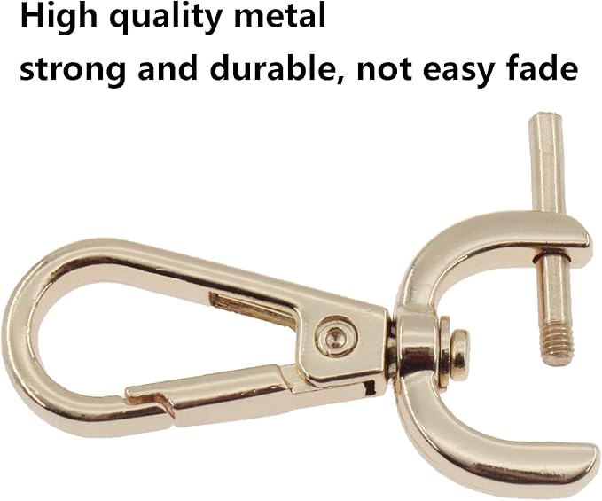 4 PCS Swivel Clasp Hooks,SAFYY Detachable Snap Hook W/Screw Bar Heavy Duty,3/4 Inches D Ring Swivel Lobster Claw Clasp with Screwdriver for Lanyard Bag Leather Craft Purse Hardware DIY Bag-Gold