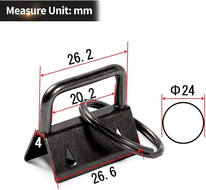 SPEEDWOX Key Fob Pliers and 20 Sets 1" Key Fob Hardware with Keychain Split Rings Webbing Fabric Strapping Wristlet Set Antique Black Glass Breaking Pliers Tools with Rubber Tips