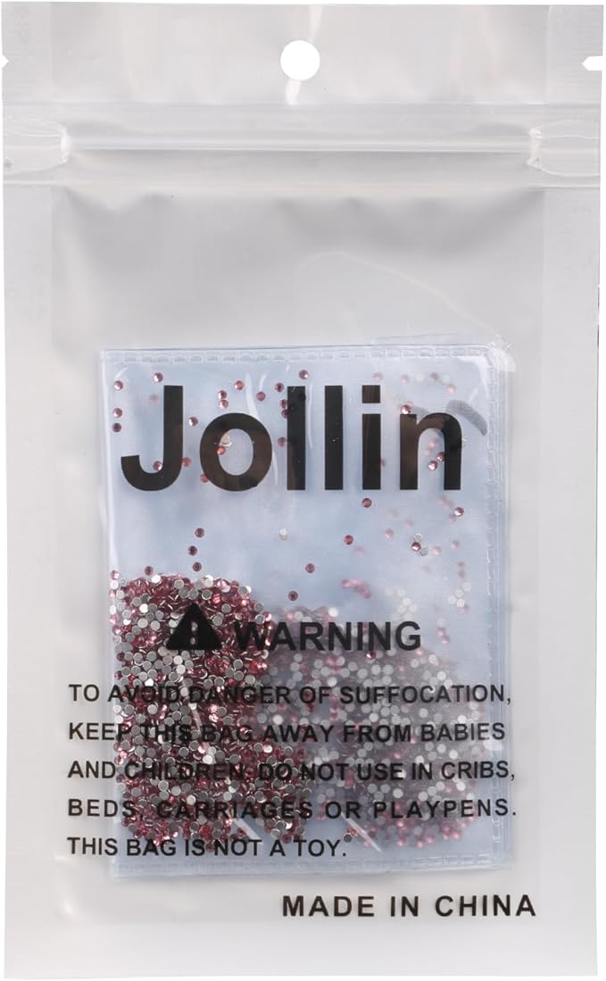 Jollin Glue Fix Crystal Flatback Rhinestones Glass Diamantes Gems for Nail Art Crafts Decorations Clothes Shoes(ss3 2880pcs, Rose)