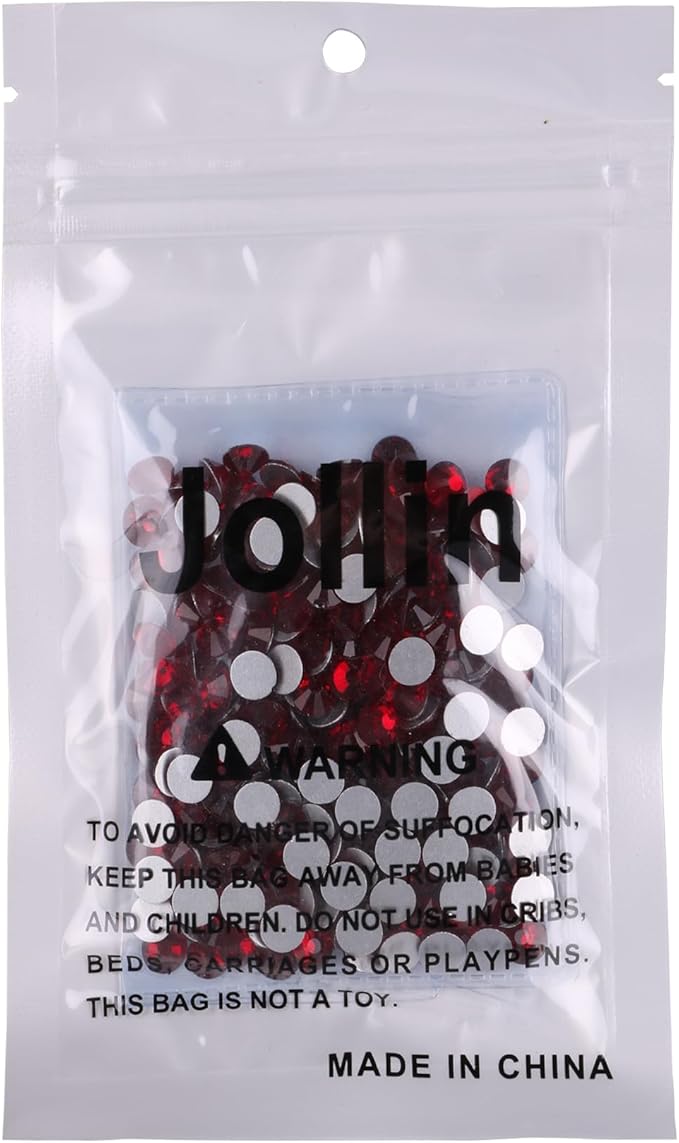 Jollin Glue Fix Crystal Flatback Rhinestones Glass Diamantes Gems for Crafting Nail Art Crafts Decorations Clothes Shoes 6.4mm (ss30 288pcs, Dark Siam)