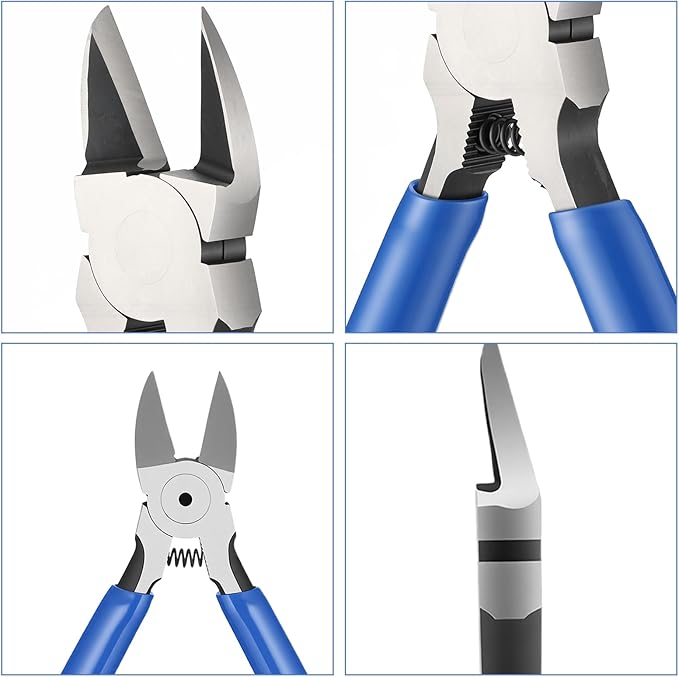6 inch Wire Cutters Wire Flush Cutter Heavy Duty Wires Cutters with Non-Slip Handle Spring Loaded Side Cutter for Jewelry Making Crafts Electronics Zip Ties DIY Models