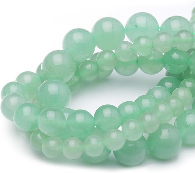 Natural Stone Beads for Jewelry Making,6mm Green Aventurine Polished Smooth Round Gemstone Beads for Bracelet Necklace 15 Inch
