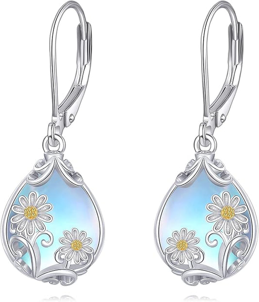 POPLYKE Celtic Filigree Teardrop Drop Dangle Earrings Sterling Silver Leverback Earrings Jewelry for Women