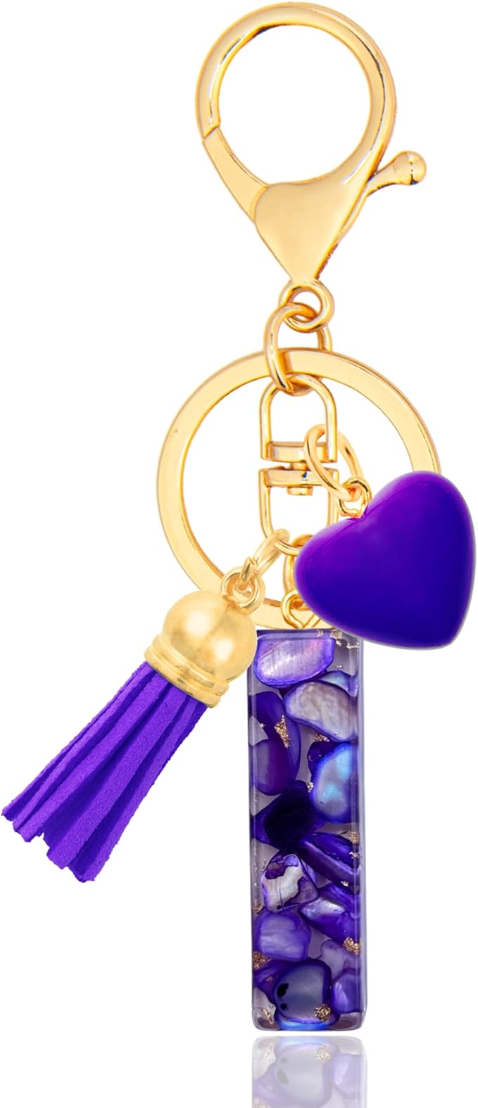 Initial Keychains for Women with Cute Heart Resin - Alphabet Letter Keychain for Bag, Backpacks, Purse or Car key