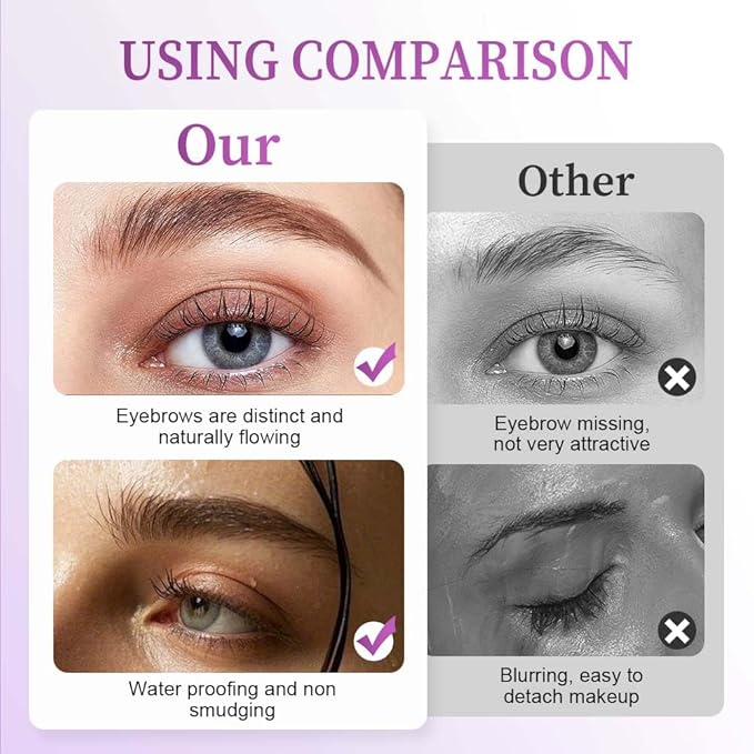 Iron Wand Mascara, Waterproof Metal Wand Mascara Volume and Length, Brushless Mascaras for Long-lasting No Clumping 3D Curling Eyelash (Brown)